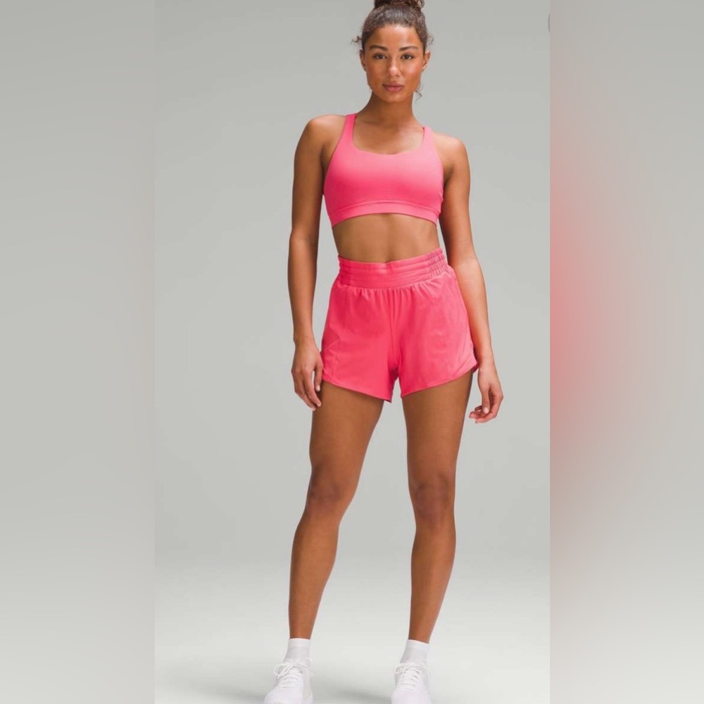 💕 Lululemon Hotty Hot High-Rise Lined Short 4” ~ Glaze Pink Size 2